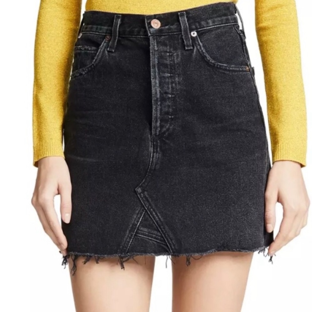 Citizens of Humanity Dark Wave Denim Mini Skirt Size 24